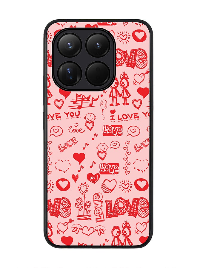 For Xiaomi 15T Case,Slim fit Camera Protection, Shockproof Thin Phone cover  - Love Doodle